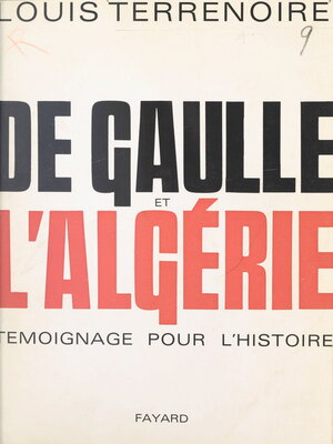 cover image of De Gaulle et l'Algérie